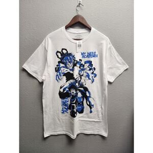 My Hero Academia Shirt Graphic Tee White Blue Deku Anime Funimation Licensed XL